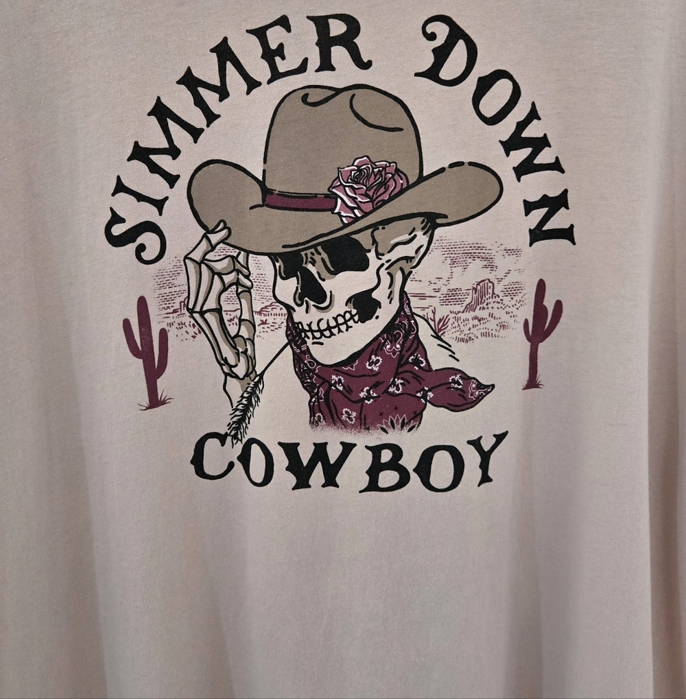 Torrid Heritage Womens Sz 2 (18/20) Simmer Down Cowboy Graphic T Shirt Western - Picture 4 of 6